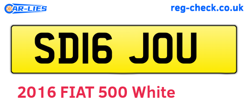 SD16JOU are the vehicle registration plates.