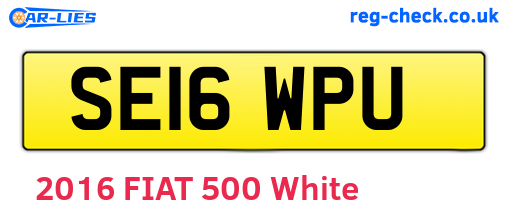 SE16WPU are the vehicle registration plates.
