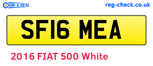 SF16MEA are the vehicle registration plates.