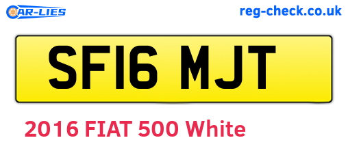 SF16MJT are the vehicle registration plates.