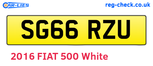 SG66RZU are the vehicle registration plates.