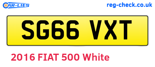 SG66VXT are the vehicle registration plates.