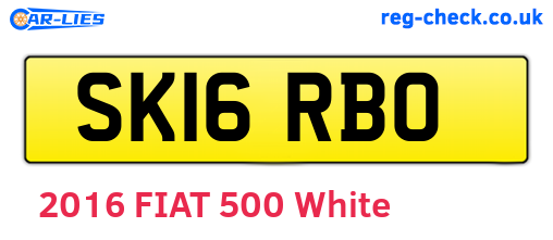 SK16RBO are the vehicle registration plates.