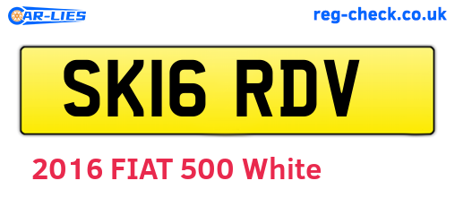 SK16RDV are the vehicle registration plates.