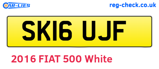 SK16UJF are the vehicle registration plates.