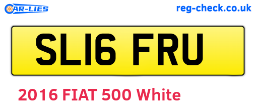 SL16FRU are the vehicle registration plates.