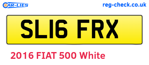SL16FRX are the vehicle registration plates.