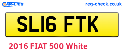 SL16FTK are the vehicle registration plates.
