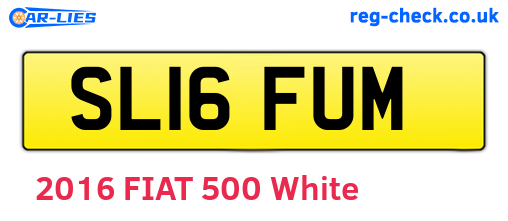 SL16FUM are the vehicle registration plates.