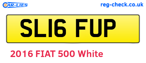 SL16FUP are the vehicle registration plates.