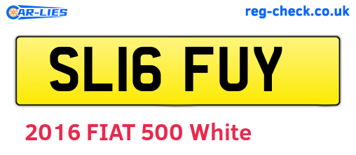 SL16FUY are the vehicle registration plates.