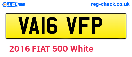 VA16VFP are the vehicle registration plates.