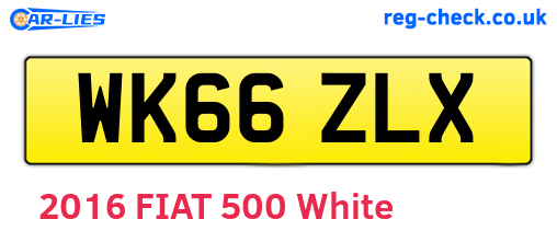 WK66ZLX are the vehicle registration plates.