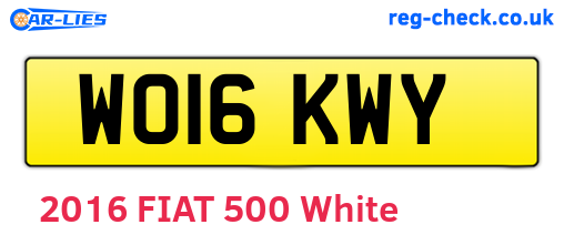 WO16KWY are the vehicle registration plates.