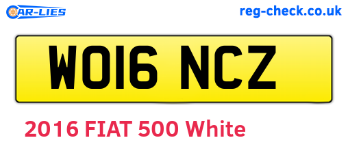 WO16NCZ are the vehicle registration plates.