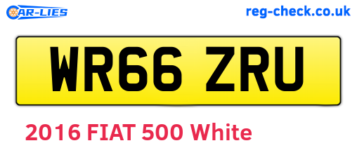 WR66ZRU are the vehicle registration plates.