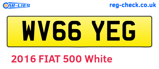 WV66YEG are the vehicle registration plates.