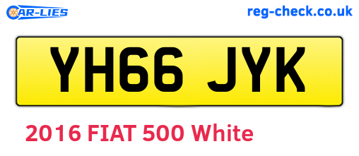 YH66JYK are the vehicle registration plates.
