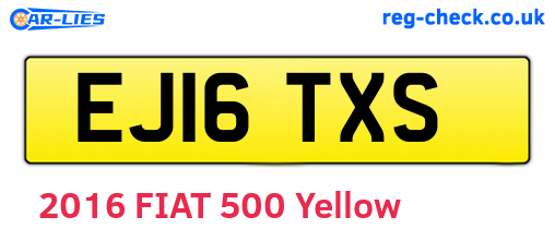 EJ16TXS are the vehicle registration plates.
