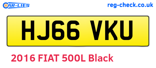 HJ66VKU are the vehicle registration plates.