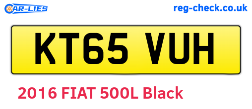 KT65VUH are the vehicle registration plates.