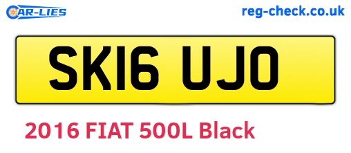 SK16UJO are the vehicle registration plates.