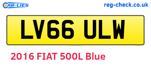 LV66ULW are the vehicle registration plates.