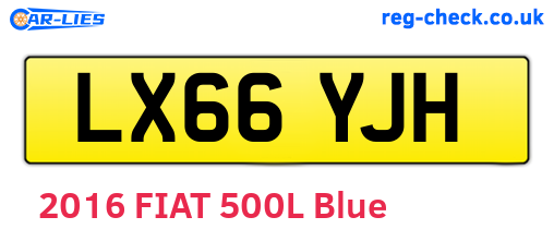 LX66YJH are the vehicle registration plates.