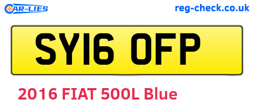 SY16OFP are the vehicle registration plates.