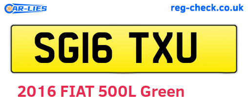 SG16TXU are the vehicle registration plates.