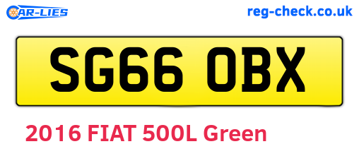 SG66OBX are the vehicle registration plates.