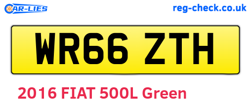WR66ZTH are the vehicle registration plates.
