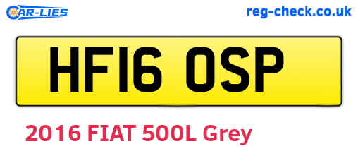 HF16OSP are the vehicle registration plates.