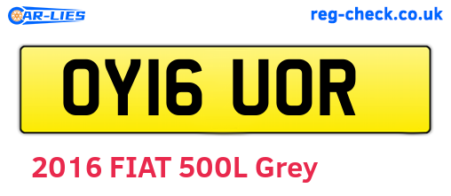 OY16UOR are the vehicle registration plates.