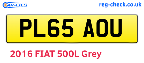 PL65AOU are the vehicle registration plates.