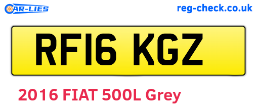 RF16KGZ are the vehicle registration plates.