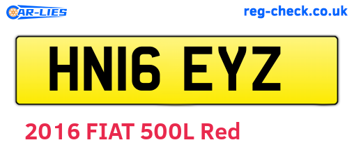 HN16EYZ are the vehicle registration plates.