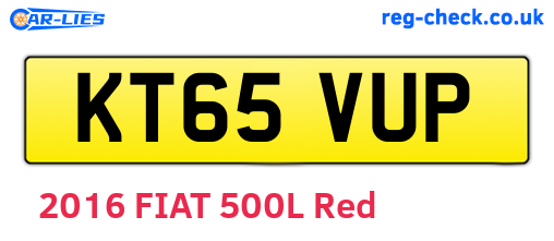 KT65VUP are the vehicle registration plates.