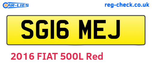 SG16MEJ are the vehicle registration plates.
