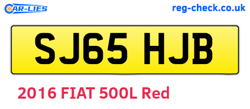 SJ65HJB are the vehicle registration plates.