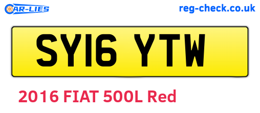 SY16YTW are the vehicle registration plates.