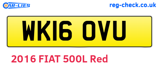 WK16OVU are the vehicle registration plates.