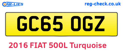 GC65OGZ are the vehicle registration plates.