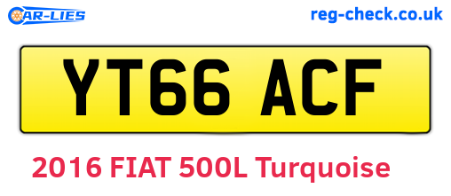 YT66ACF are the vehicle registration plates.