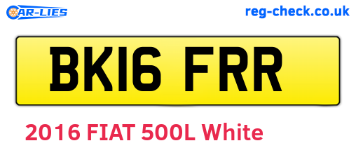 BK16FRR are the vehicle registration plates.