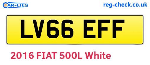 LV66EFF are the vehicle registration plates.