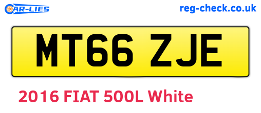 MT66ZJE are the vehicle registration plates.