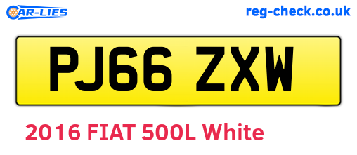 PJ66ZXW are the vehicle registration plates.