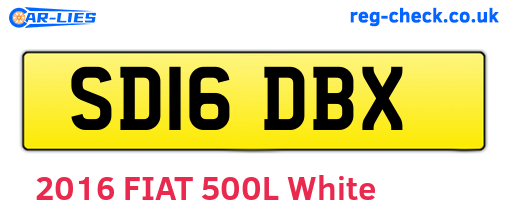 SD16DBX are the vehicle registration plates.