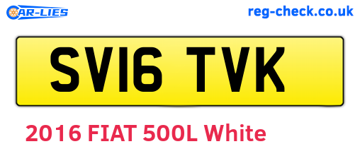 SV16TVK are the vehicle registration plates.